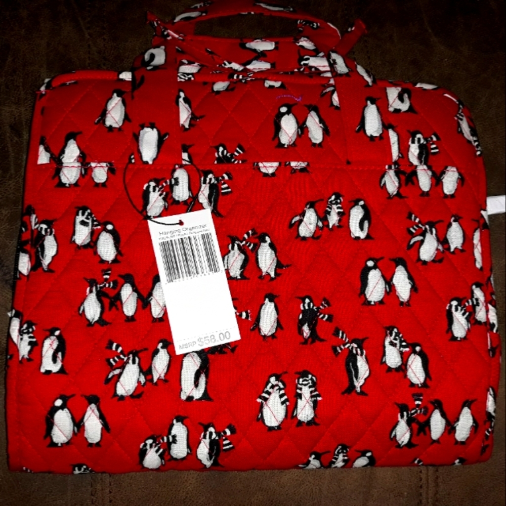 Vera Bradley Hanging organizer Red playful penguin. Brand new with tags.